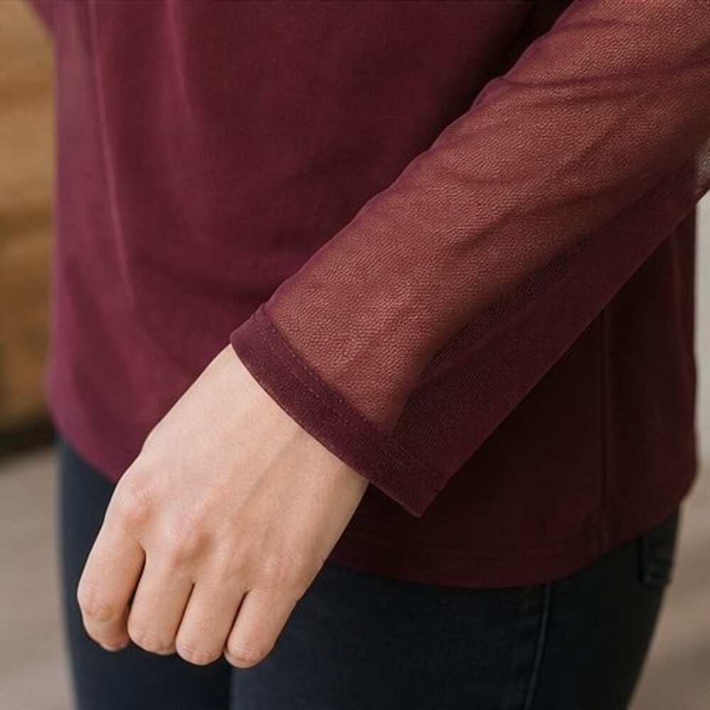 Burgundy Ruffle Blouse - Picture 5 of 6